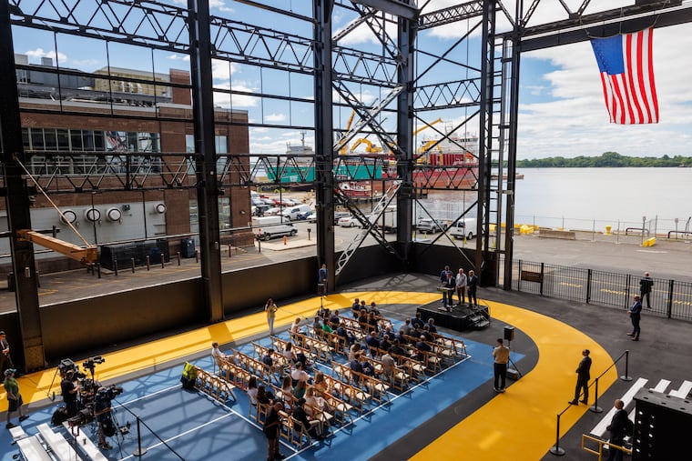 Pennsylvania Gov. Josh Shapiro held a news conference in the newest building at the Urban Outfitters campus in the Navy Yard on Monday, as the company announced its plans to hire over 1,000 in Pennsylvania in the coming years.