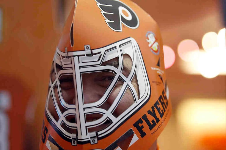 Frank Rao of South Philly is all masked-up for playoff hockey.