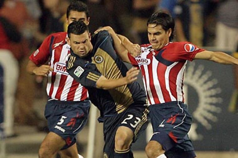 Nick Zimmerman played the first half in the Union's 1-0 win over Chivas. (Yong Kim/Staff Photographer)