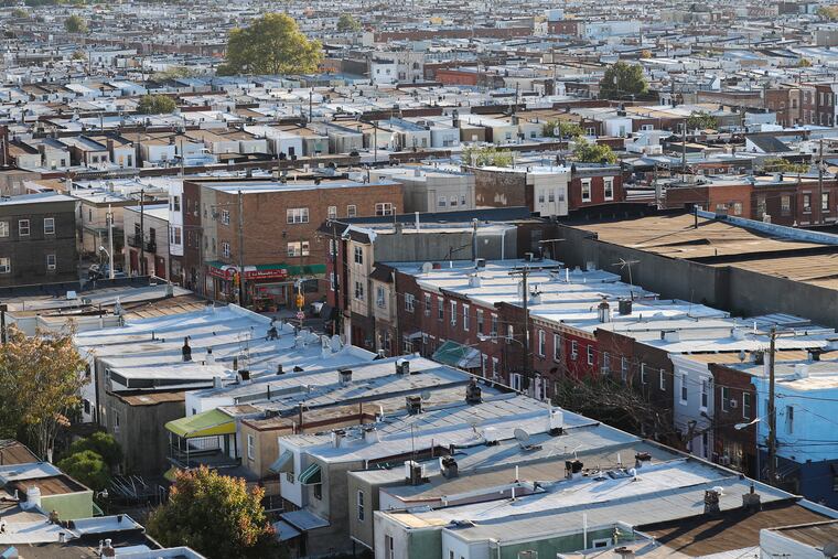 Homes and buildings in the city of Philadelphia are photographed from the roof of the Bok building in South Philadelphia on Wednesday, Oct. 14, 2020.