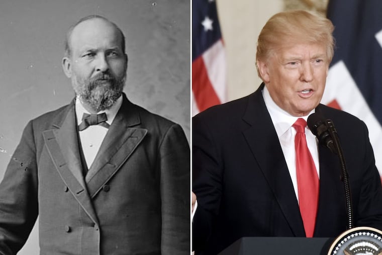 Questions of presidential succession go back even further than when James Garfield, left, died. The 25th amendment sought to clarify the situation, but some now say it could be used to remove President Trump, right, from office.