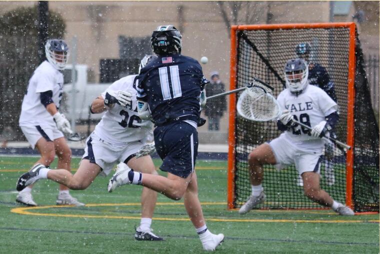 Villanova midfielder Austin Frasier tallied one goal and three assists in Saturday's 17-14 loss to Yale.