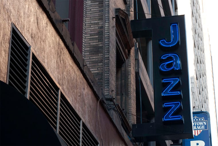 The sign outside Chris' Jazz Cafe at Broad and Sansom Streets.
