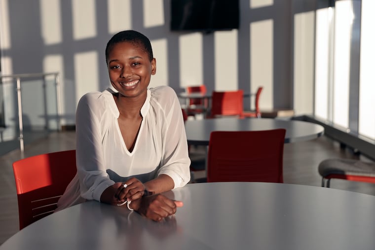 Adama Jones graduated with a 4.0 at Rowan College of Burlington County. She was photographed at the school, in Mount Laurel, on Thursday, Jan. 4, 2024.