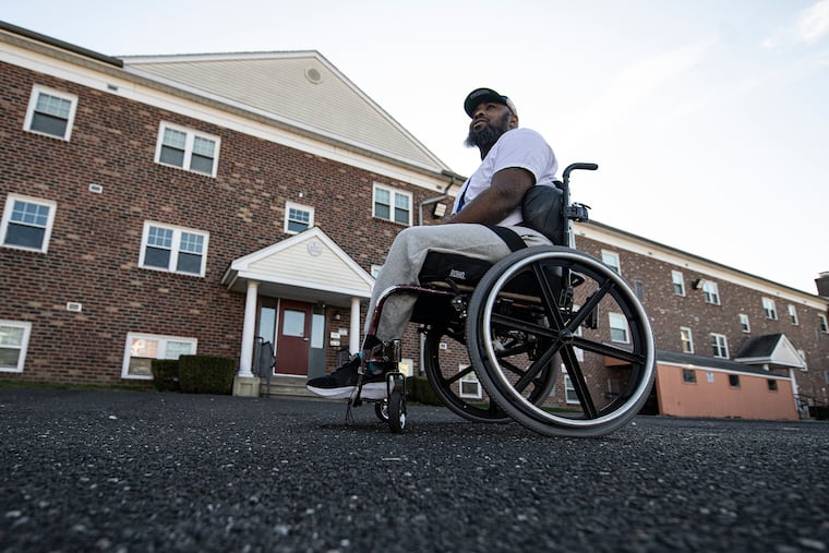 Jalil Frazier was shot and paralyzed years ago while protecting three kids. He newly moved into his first wheelchair-accessible apartment in Philadelphia.