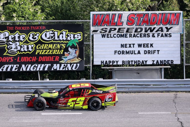 Tyler Truex, Martin Truex Jr.'s cousin, practicing in his No. 69 asphalt modified car.