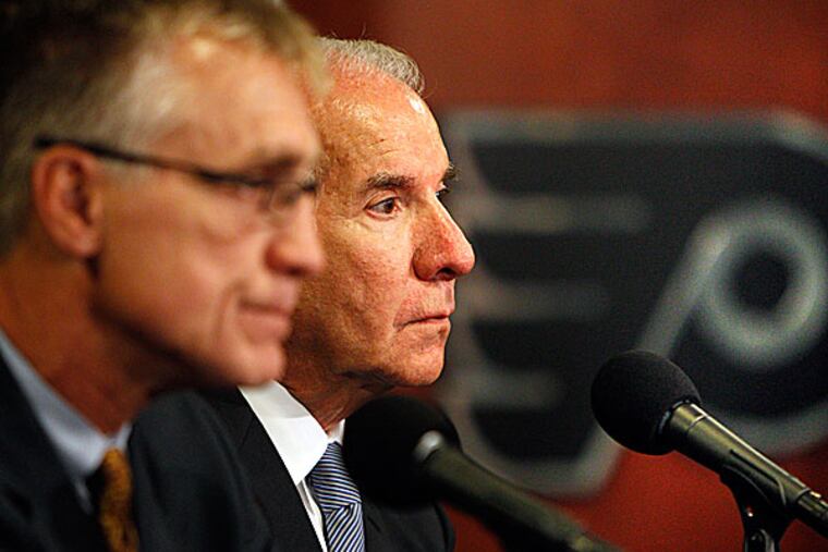 The Flyers' Paul Holmgren and Ed Snider. (David Maialetti/Staff Photographer)