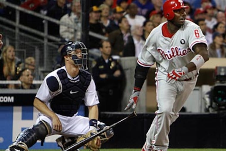 First baseman Ryan Howard knocked in both Phillies' runs with an RBI-triple on Friday night. (Lenny Ignelzi/AP Photo)