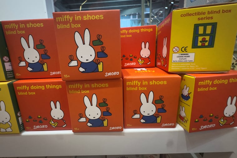 A Miniso retail store selling "blind box" toys in Times Square in New York, Nov. 12, 2025. The packaging hides the specific product inside so shoppers keep buying until they find the one they want or collect the whole series.