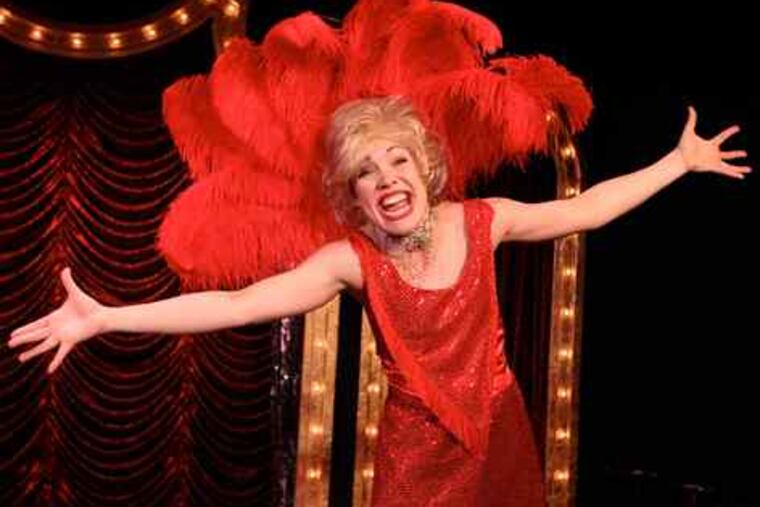Jennie Eisenhower as Carol Channing in Walnut Street Theatre's "Forbidden Broadway's Greatest Hits." In the same production, she also parodiesEthel Merman and Liza Minnelli.