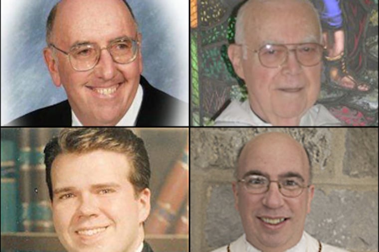 Clockwise from top left, Rev. John F. Bowe, Rev. Daniel J. Hoy, Rev. Andrew D. McCormick and Rev. Zachary W. Navit have all been named in a list of 21 priests that had been put on administrative leave because of allegations of sexual abuse. (Archdiocese publications)