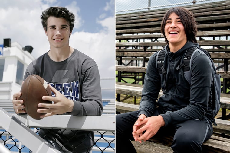 Quarterbacks (from left) Donovan Leary and Devin Kargman.