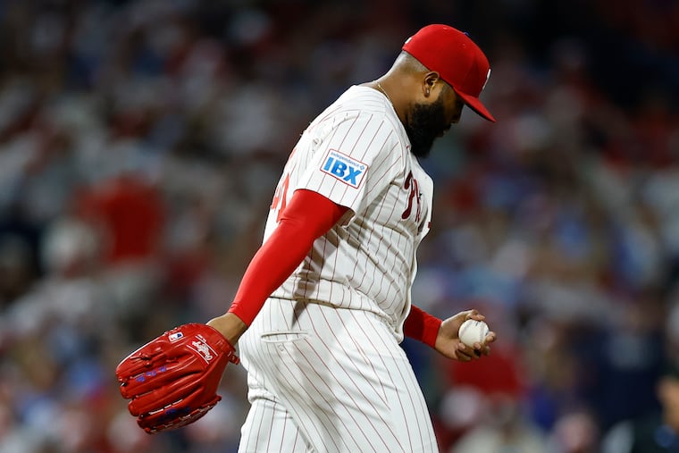 Phillies reliever Jose Alvarado gave up a two-run homer in the ninth inning of Sunday night's 3-1 loss to the Braves at Citizens Bank Park.