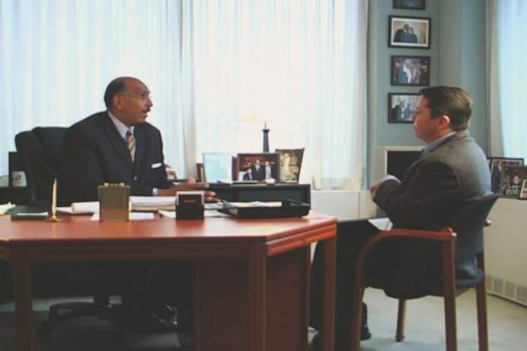 Filmmaker Kevin Williams questions now former Republican National Committee Chairman Michael Steele about Republican Party participation in urban areas. (Credit: Shamrock Stine Productions, LLC)