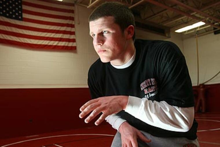 Cherry Hill East's Brian Lussier competes in the 189 lb. class. (Charles Fox/Staff Photographer)