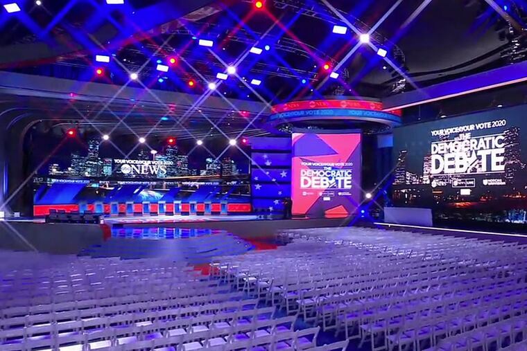 Here's how the stage will look tonight when ABC hosts the third Democratic presidential debate of the 2020 cycle at Texas Southern University in Houston.