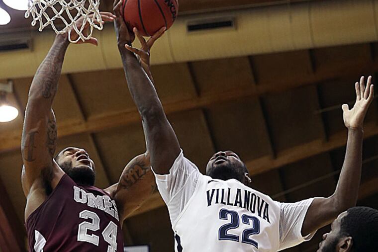 Villanova forward JayVaughn Pinkston shoots past Maryland-Eastern Shore forward Mike Myers. (Laurence Kesterson/AP)