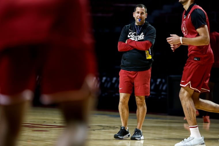 Adam Fisher leads practice on Oct. 27.