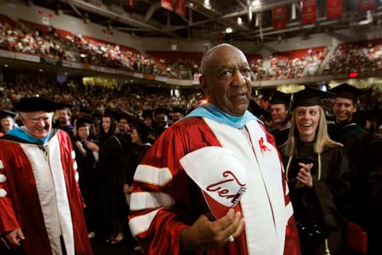Bill Cosby at a Temple commencement. David Adamany, university president when the case against Cosby surfaced and a trustee along with him, said there was no reason for the board to deal with it.. (AP Photo/Matt Rourke, File)