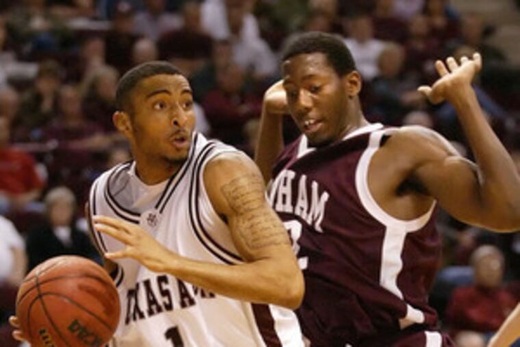 Texas A & M's Acie Law IV (left) has skills that could help Sixers.