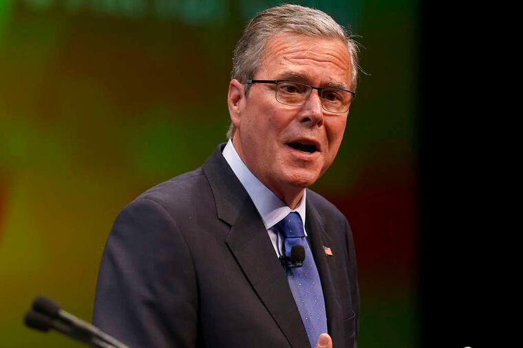 Jeb Bush , speaking in Ohio, said President Obama is "just plain wrong" on foreign policy. Columbus Dispatch