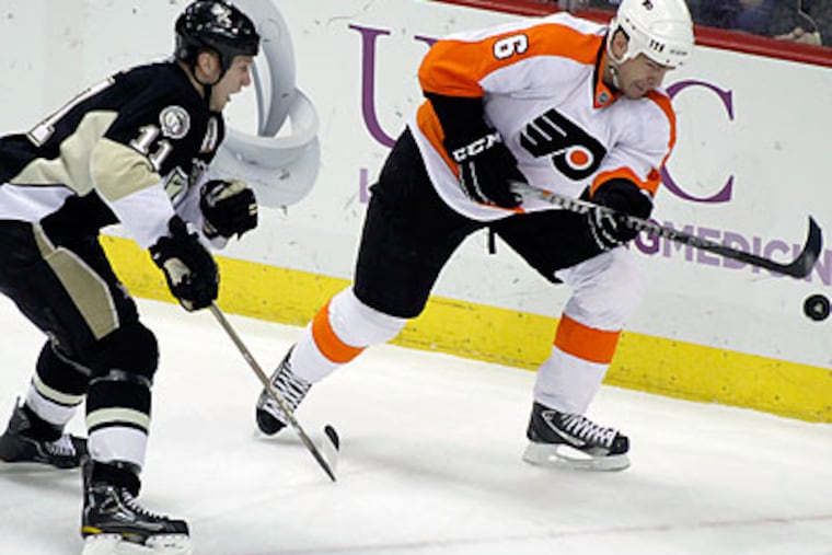 The Flyers set a single-season record for road victories with last night's win in Pittsburgh. (Keith Srakocic/AP)