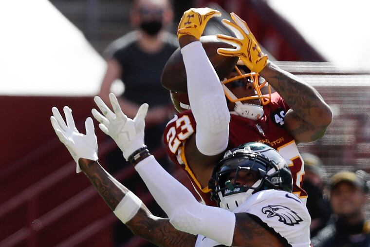 Eagles wide receiver DeSean Jackson (10) was targeted seven times last week by Carson Wentz, but had just two catches.