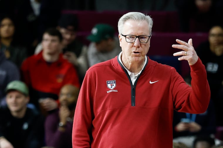 Fran McCaffery, shown during a game on Feb. 26, led his alma mater back to the NCAA Tournament in his first season as Penn coach.