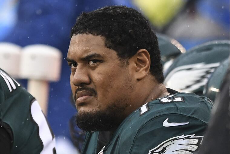 Eagles left tackle Halapoulivaati Vaitai