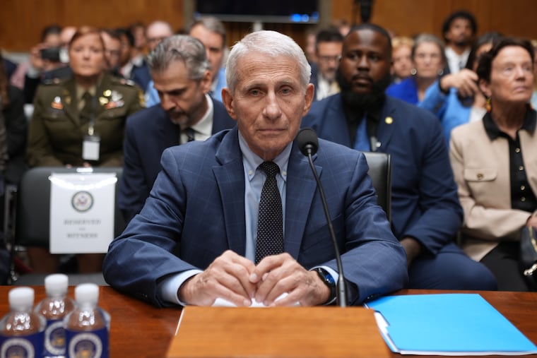 Anthony Fauci appears before the Senate Homeland Security and Governmental Affairs Committee at the Capitol, today in Washington.