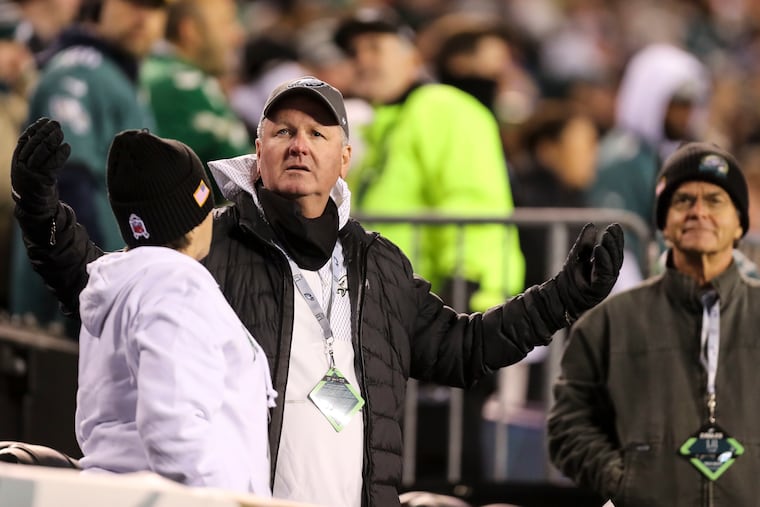 Fans react during the second half of the Philadelphia Eagles game against the Washington Commanders at Lincoln Financial Field in Philadelphia, Pa. on Monday, November 14, 2022.