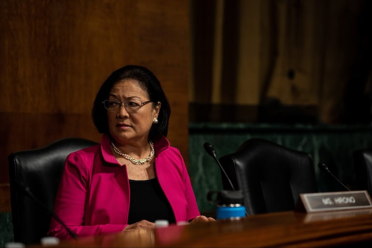 Senator Mazie Hirono listens as the Senate Judiciary Committee holds a hearing for Dr. Christine Blasey Ford to testify about sexual assault allegations against Supreme Court nominee Judge Brett M. Kavanaugh at the Dirksen Senate Office Building on Capitol Hill last month.