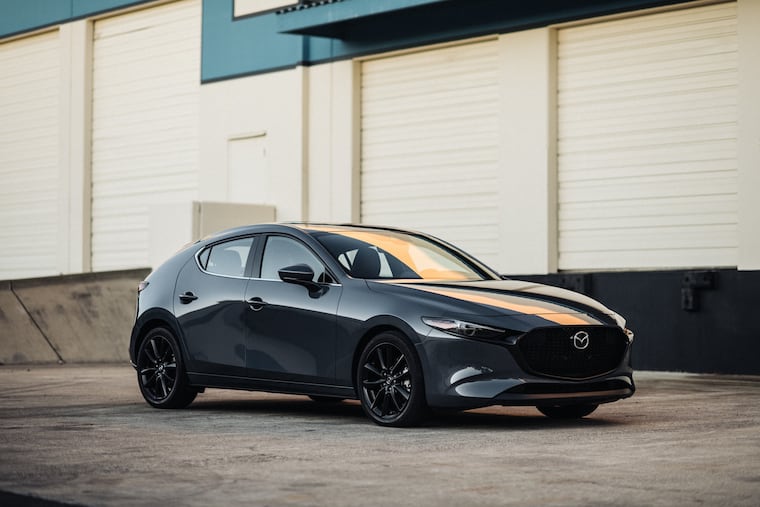 The Mazda3 Hatchback has not been redesigned since 2019, but its curved lines help it stand out.