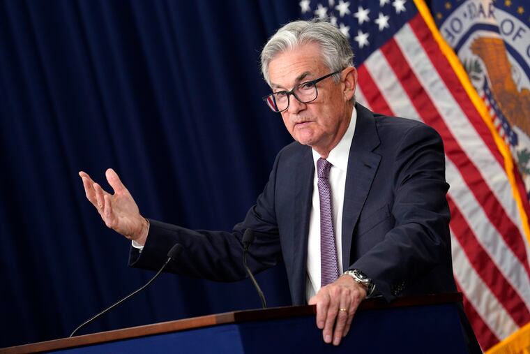 Federal Reserve Chair Jerome Powell speaking at a news conference Wednesday at the Federal Reserve Board Building in Washington.