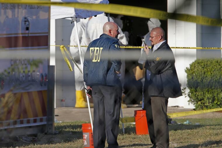 First responders work the scene of a shooting at the First Baptist Church of Sutherland Springs Sunday Nov 5, 2017.