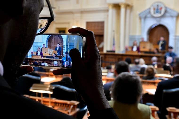 Gov. Mikie Sherrill delivers her budget address Tuesday, Mar. 10, 2026, in the Assembly Chamber at the New Jersey State House.