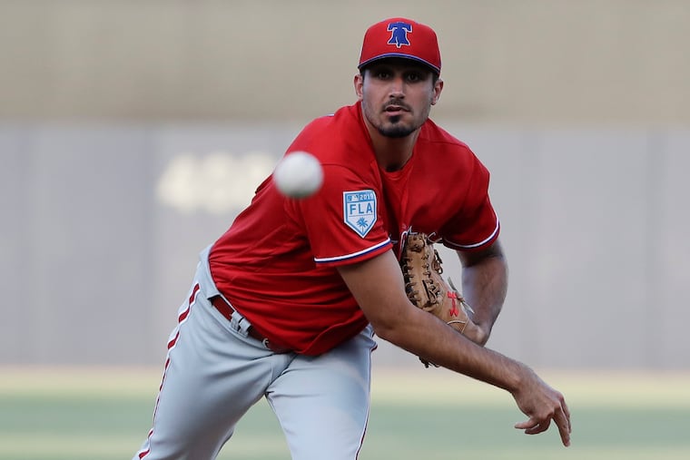Phillies pitcher Zach Eflin allowed just one earned run in five innings Monday against the St. Louis Cardinals in Jupiter, Fla.