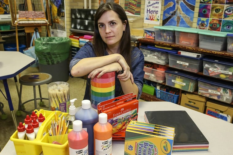 Nebinger elementary school art teacher Leslie Grace spends $3,000 annually out of her own pocket on supplies for her classroom.