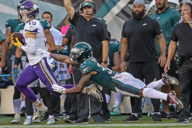 The 68-yard reception by Adam Thielen was not the finest moment Sunday for Jalen Mills.