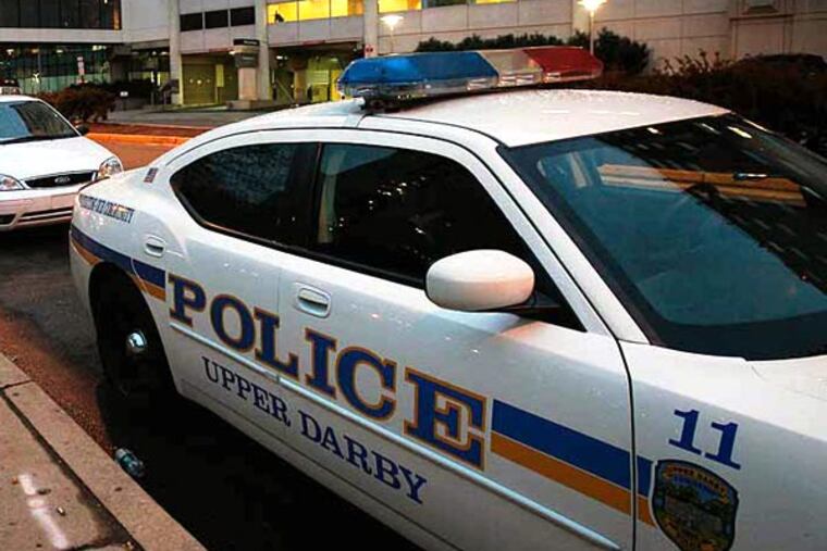 FILE PHOTO - An upper Darby Police Car in Philadelphia. Two Upper Darby police officers who were fired earlier this year for an undisclosed incident caught on camera will be reinstated, said Upper Darby Police Superintendent Michael Chitwood. (Alejandro Alvarez / Staff photographer)