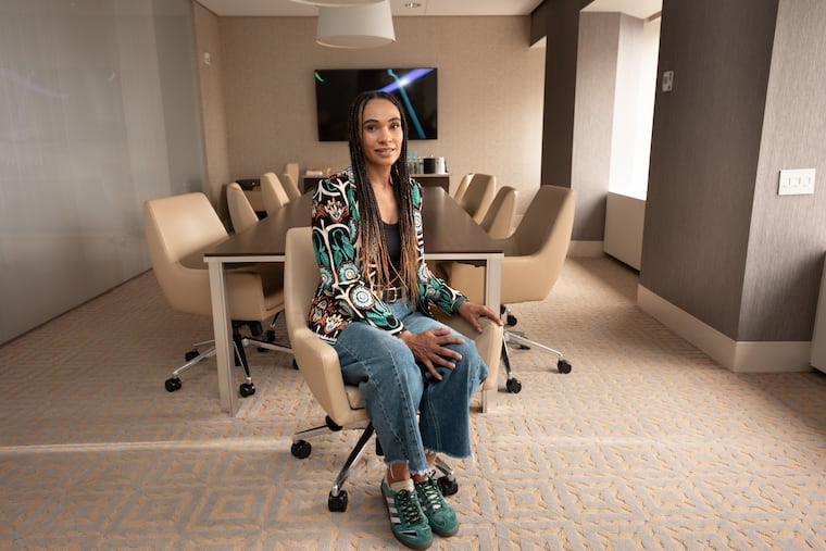 Labor and employment partner Melissa K. Atkins of Obermayer Rebmann Maxwell & Hippel in a conference room at the law firm's office. Atkins said she's noticed Philadelphia business leaders relaxing about work dress codes since the pandemic.