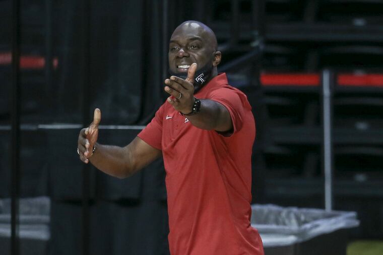 Temple head coach Aaron McKie during a game against SMU.