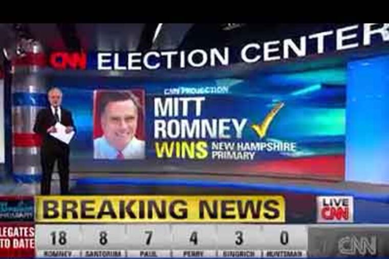 An iPhone screen shot of election coverage from the CNN app.