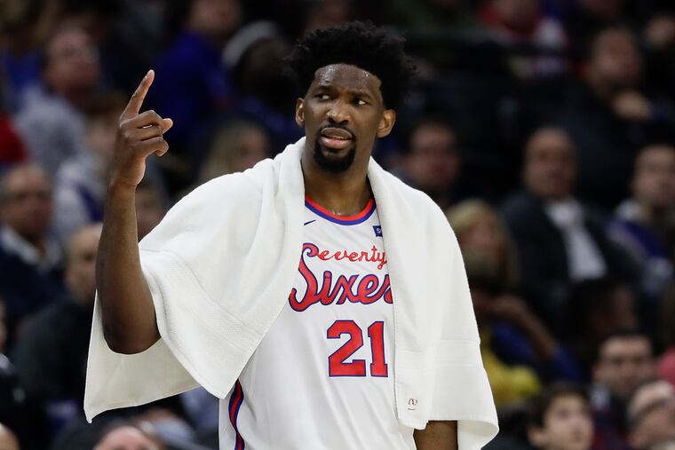 Sixers center Joel Embiid isn't taking any chances with the coronavirus.