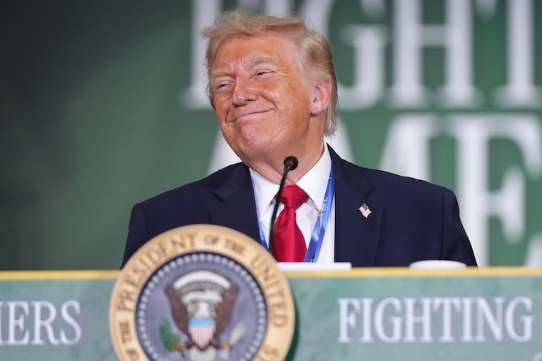 President Donald Trump listens during an event at Custer Farms in Chippewa Falls, Wis., Friday, June 5, 2026.