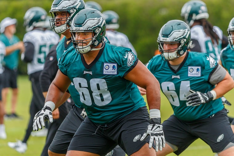 Offensive tackle Jordan Mailata has spent the spring transitioning to the right side.