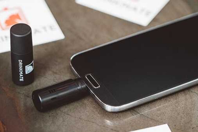 DrinkMate is one of numerous breathalyzers on the market that work with users’ smart phones to determine blood alcohol levels. University of Pennsylvania researchers plan to test its accuracy in a study of several apps.