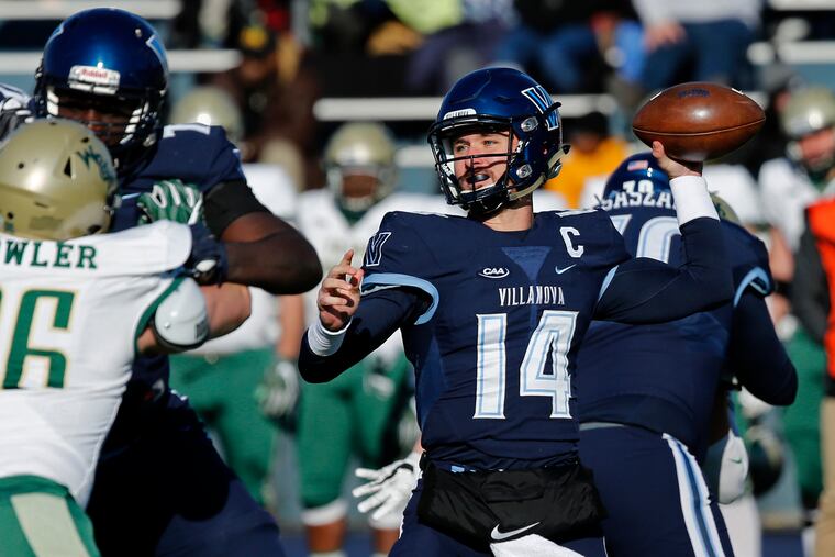 Villanova quarterback Zach Bednarczyk (14) threw for 212 yards with a touchdown and two costly interceptions against William & Mary on Saturday.The Wildcats lost,, 24-17.