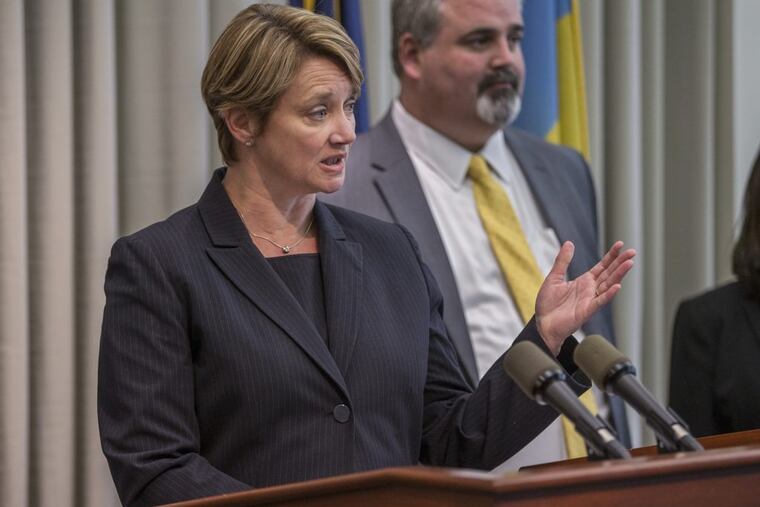 Kathleen Martin, First Assistant District Attorney, left, has been running the office since former D.A. Seth Williams surrendered his law license in April and resigned last week.
