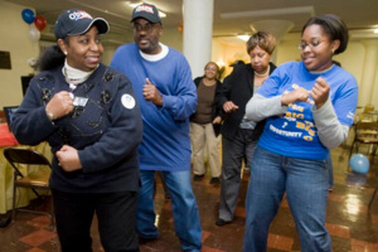 At Tindley Temple last night, they were doing the "Obama Rock" dance.